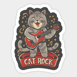 meow, rock, and guitar Sticker